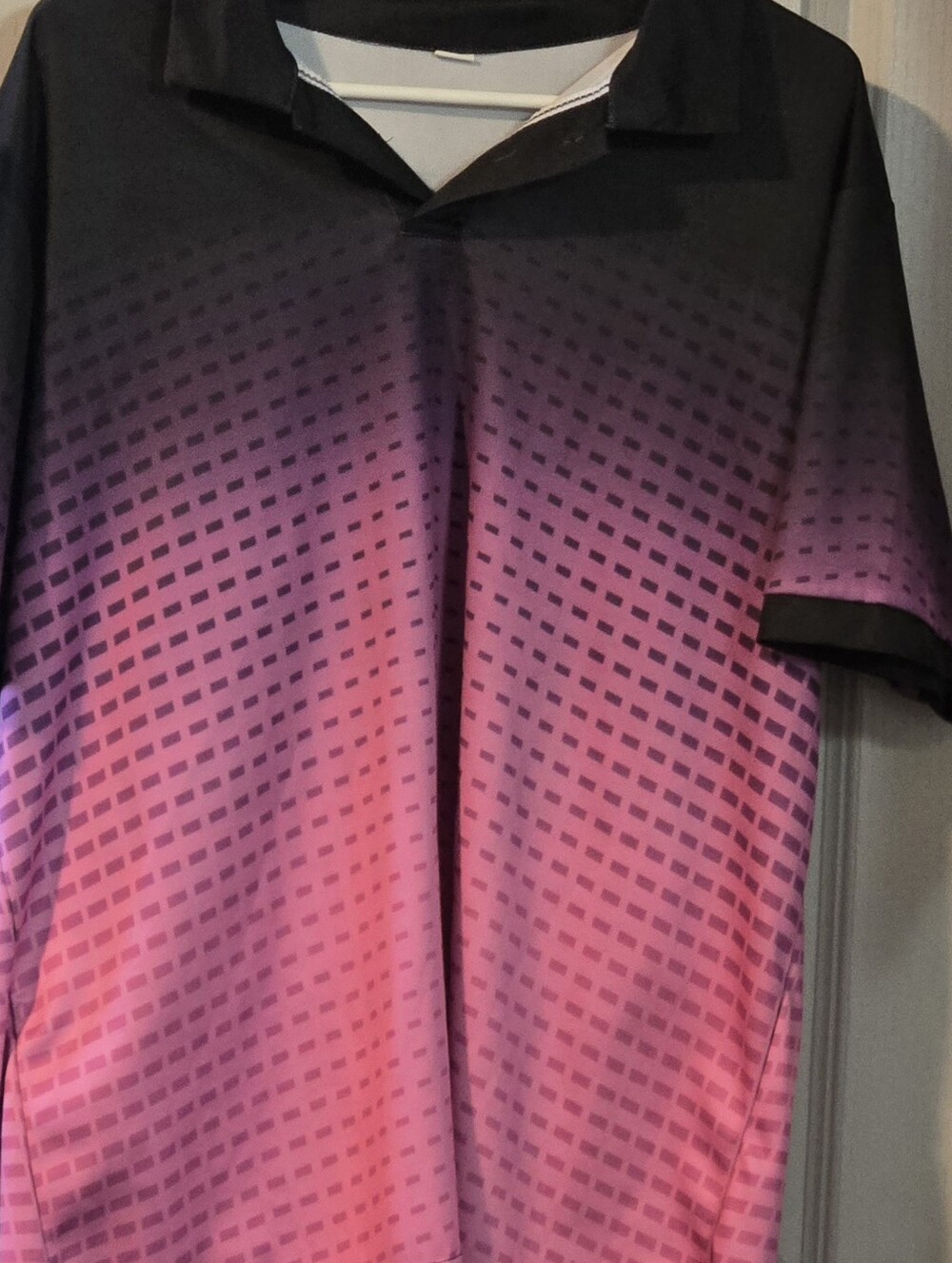 Gradient Purple-Pink Short Sleeve Polo Shirt